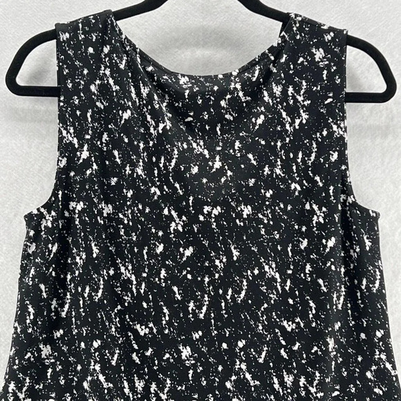 89TH & MADISON Tank Womens Sz M Printed Draped Sleeveless Stretch Jersey Black - Picture 5 of 10